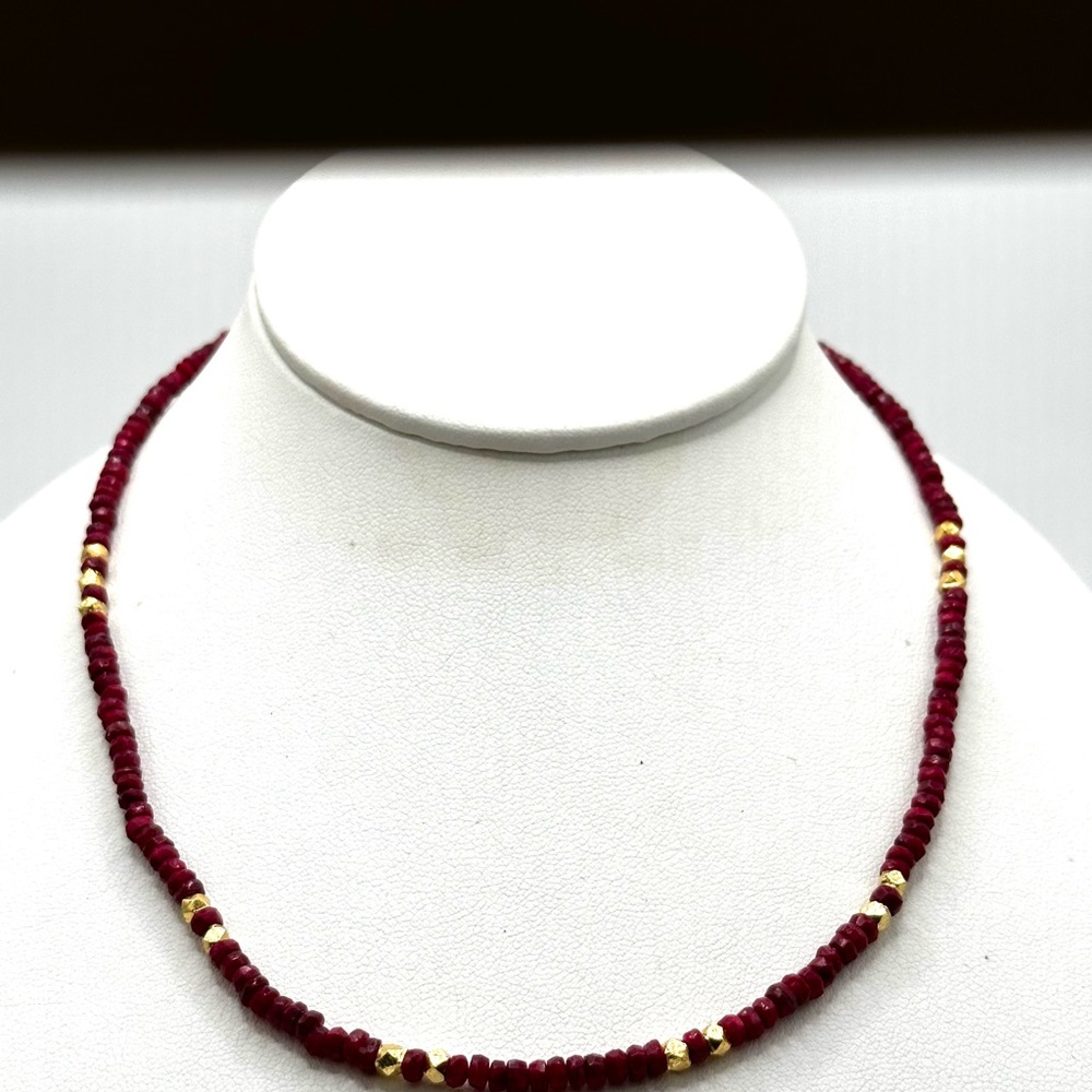 Minimalist Genuine Ruby Handcrafted Necklace - image 1
